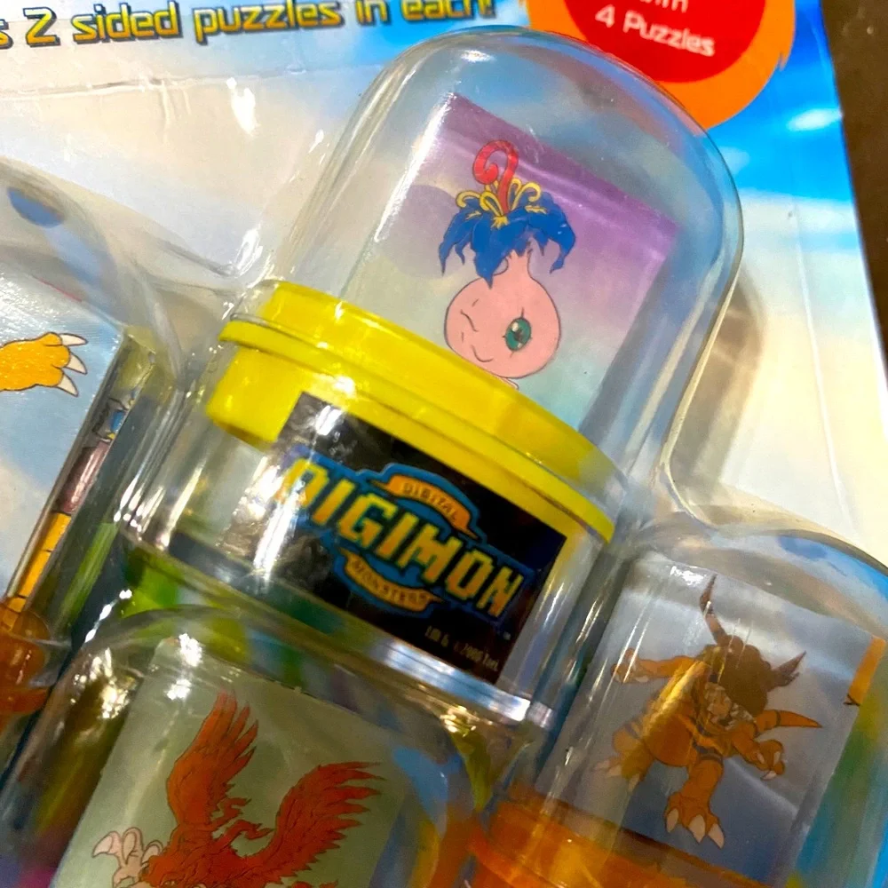 DIGITAL DIGIMON MONSTERS VTG 2000 NWT PARTY FAVORS 4 ROLLING STAMPERS 4 PUZZLES